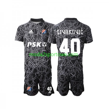 Koszulka Dinamo Zagreb Livakovic 40 Bramkarska Dziecięcy Domowe Stroje Piłkarskie 2022/23 Krótki Rękaw